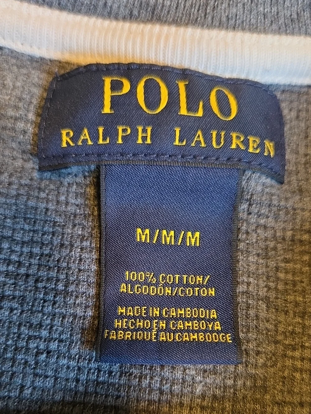 POLO RALPH LAUREN Long-Sleeve Thermal Waffle Knit Cotton Crewneck Shirt